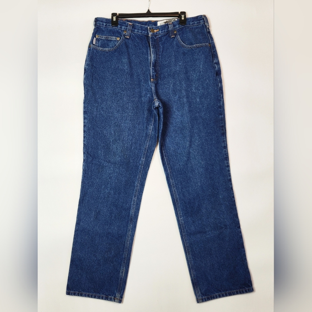 Carhartt Pants Mens 36/32 Blue Denim Jeans‎ Work Pants Western Jeans 100% Cotton